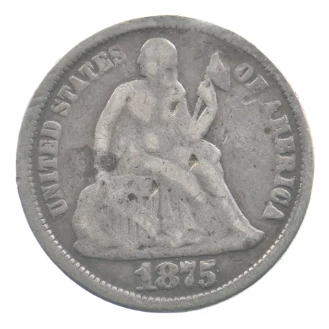1875 Seated Liberty Dime Love Token MB Victorian *4517