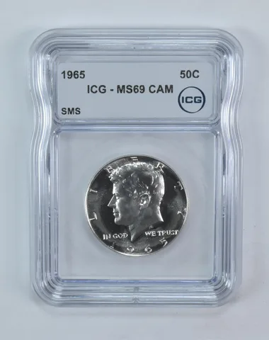 1965 Kennedy Half Dollar SMS MS69 CAM ICG