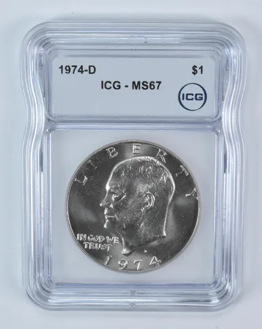 1974-D Eisenhower $1 MS67 ICG
