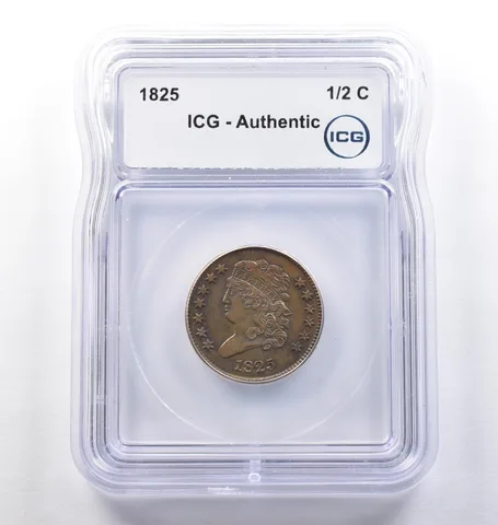 1825 Classic Head Half Cent Authentic ICG *3794