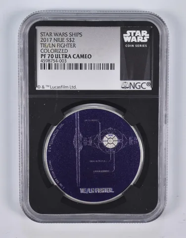 PF70 UCAM 2017 Niue $2 1 Oz Silver Star Wars Tie/Ln Fighter Colorized NGC a2354
