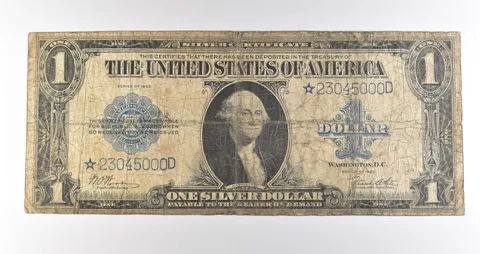 1923 $1 Silver Certificate Blue Seal Star Note Large Note Fr#238* *4638