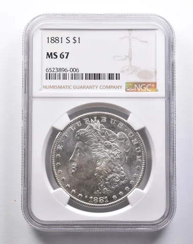 MS67 1881-S Morgan Silver Dollar NGC *3656