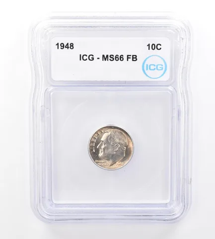1948 Roosevelt Dime MS66 FB ICG Beautiful Tone *1599