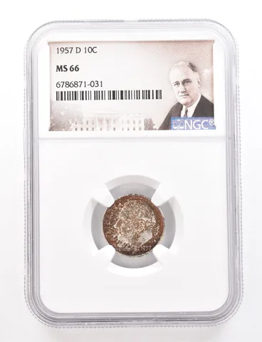 1957-D Roosevelt Dime MS66 NGC Beautiful Tone *3379