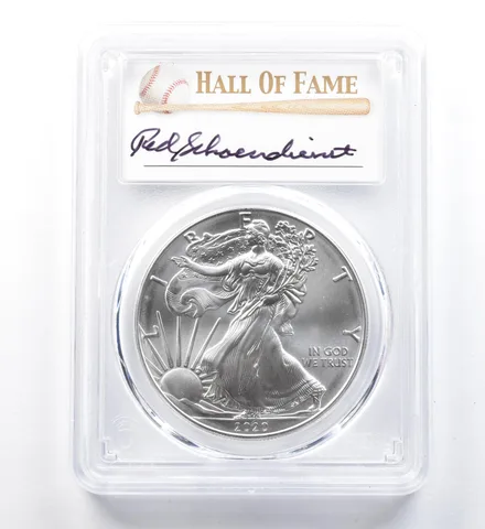 2020 (S) American Silver Eagle Schoendienst Emergency Issue FDOI MS70 PCGS a1280