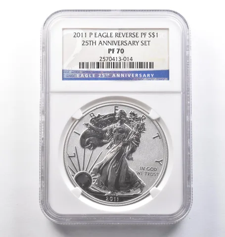 2011-P American Silver Eagle 25th Anniversary Set Reverse PF70 NGC *3876
