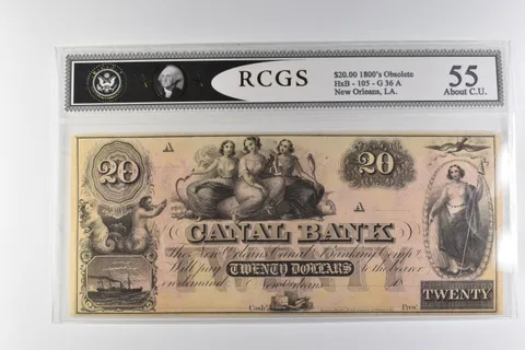 $20 1800s New Orleans, LA Canal Bank Note *8205