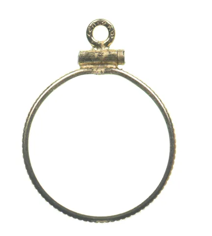 12k 0.6 Gram Gold Filled 15.5mm Coin Bezel Pendant Frame Edge *4947