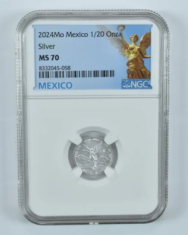 2024 Mo Mexico 1/20 Onza Silver Libertad MS70 NGC Mexico Label