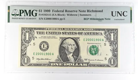 1999 $1 Richmond VA FRN Fr#1924-E BEP Millennium PMG Fancy Serial *8088