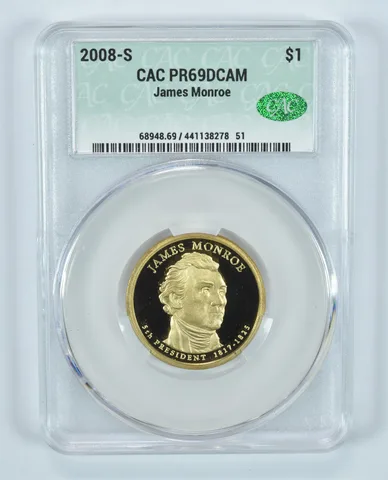 2008-S Presidential $1 James Monroe PR69 DCAM CAC CACg