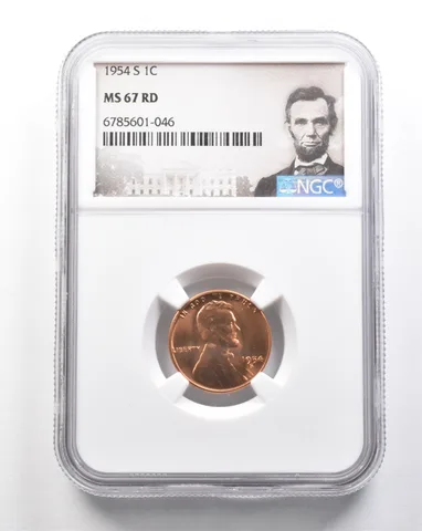 1954-S Lincoln Wheat Cent MS67 RD NGC a7472