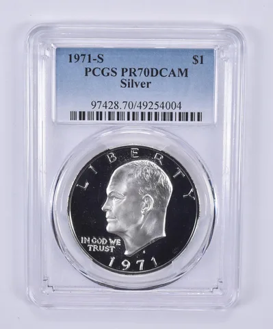 1971-S Eisenhower $1 Silver PR70 DCAM PCGS Blue Label