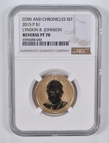 2015-P Presidential $1 Lyndon B Johnson Coin & Chronicles Reverse PF70 NGC