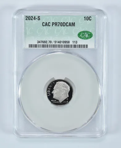 2024-S Roosevelt Dime PR70 DCAM CAC CACg