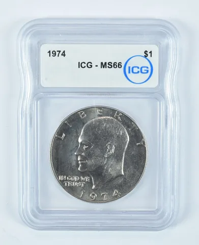 1974 Eisenhower $1 MS66 ICG
