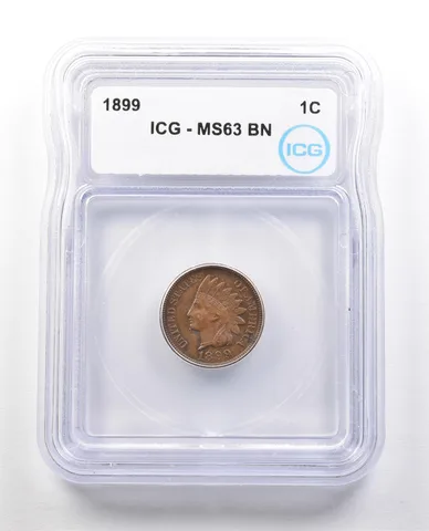 1899 Indian Head Cent MS63 BN ICG a1436