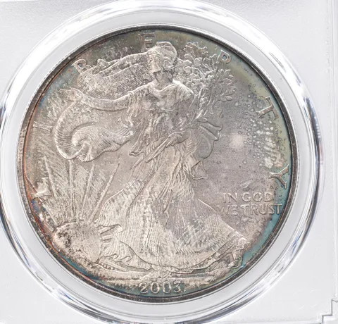 2003 American Silver Eagle MS68 PCGS Beautiful Tone *1221