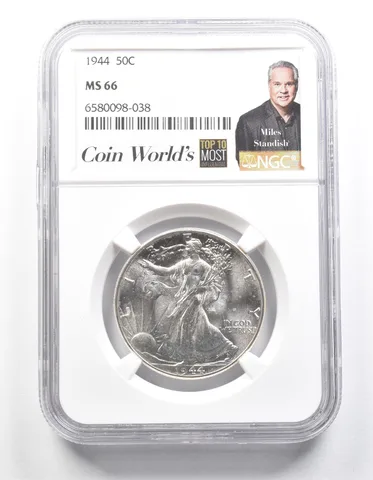 1944 Walking Liberty Half Dollar Miles Standish MS66 NGC *1339