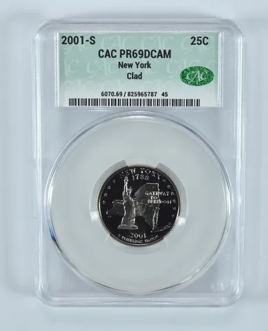 2001-S Washington State Quarter New York CLAD PR69 DCAM CAC CACg
