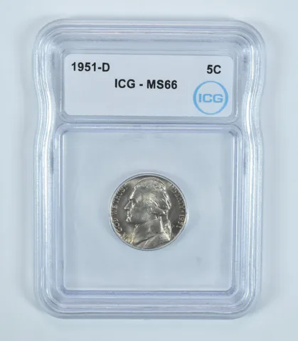 1951-D Jefferson Nickel MS66 ICG