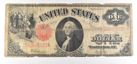 1917 $1 United States Legal Tender Large Note Red Seal *0900
