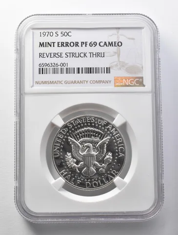 PF69 Cameo 1970-S Kennedy Half Dollar Mint Error REV Struck Thru NGC a5674
