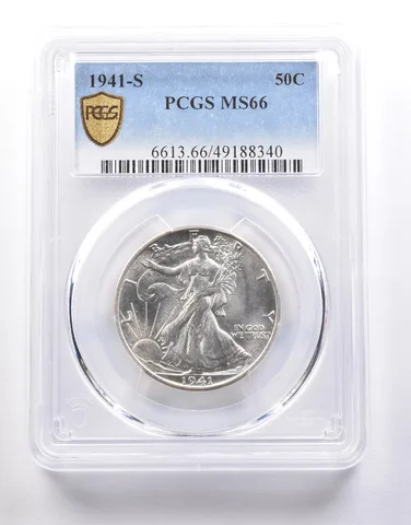 1941-S Walking Liberty Half Dollar MS66 PCGS PQ Looks like a 7 *7256