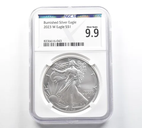 2023-W Burnished Silver Eagle Mint State 9.9 NGC X NGCX