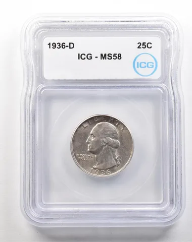 1936-D Washington Quarter MS58 ICG AU *5141