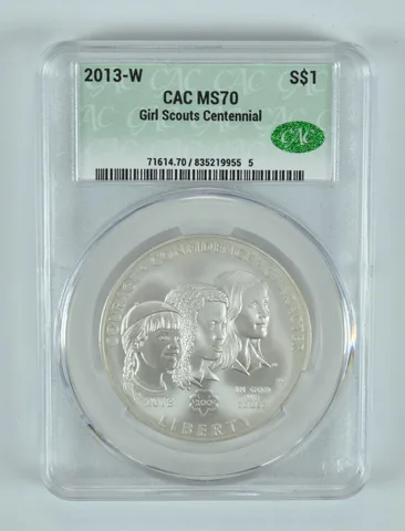 2013-W Girl Scouts Commemorative Silver Dollar MS70 CAC CACg