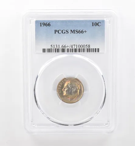 1966 Roosevelt Dime MS66+ PCGS Beautiful Tone *1884