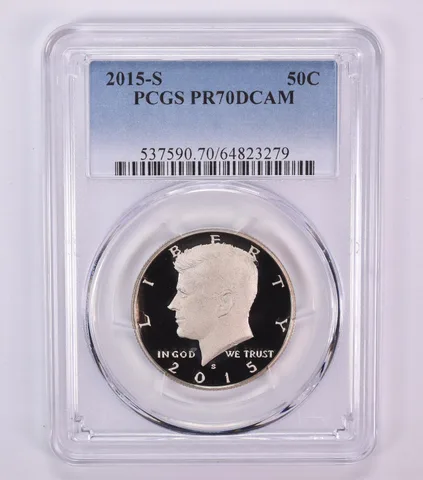 2015-S Kennedy Half Dollar PR70 DCAM PCGS Blue Label