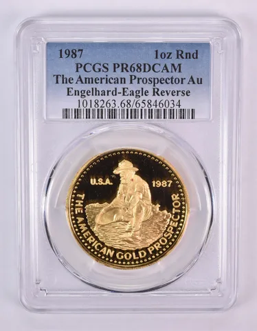 1987 Engelhard American Prospector 1 Oz Gold Eagle Reverse PR68 DCAM PCGS *1017