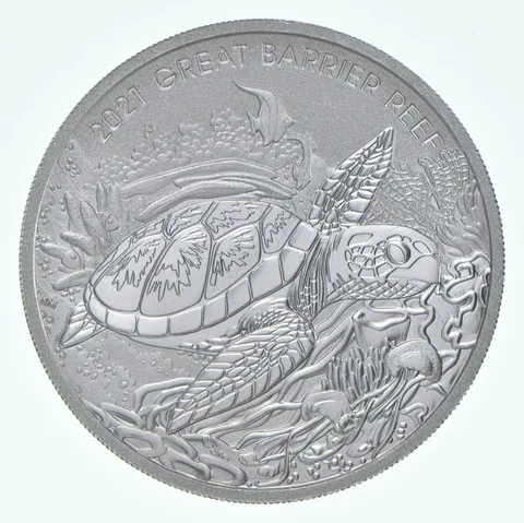 2021 Australia 2 Dollars Silver Great Barrier Reef 2 Oz