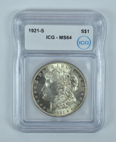1921-S Morgan Silver Dollar MS64 ICG