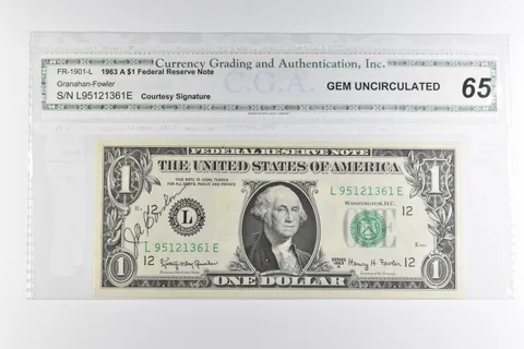 $1 1963-A US FRN Green Seal FR-1901-L a8147