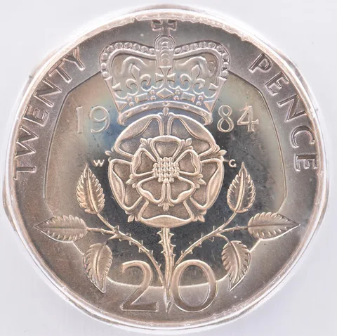 1984 Great Britain 20 Pence KM#931 PR69 ICG Beautiful Tone *1623