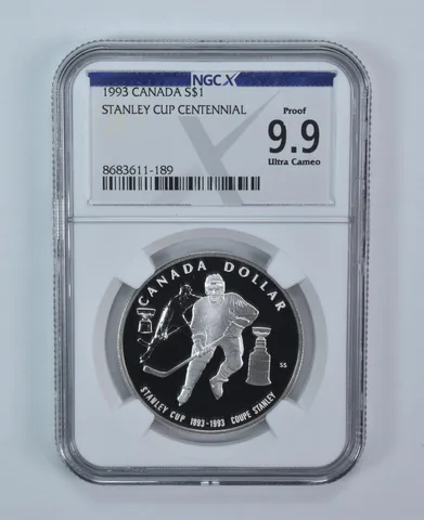 1993 Canada 1 Dollar Silver Stanley Cup Centennial Proof 9.9 UCAM NGC X NGCX
