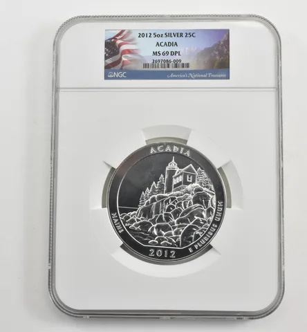 2012 5 Oz Silver Quarter America The Beautiful Acadia MS69 DPL NGC *1616