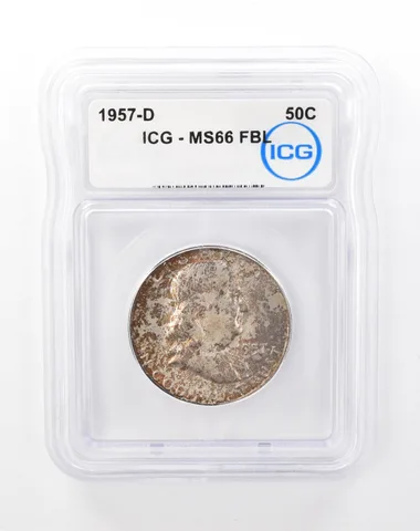 1957-D Franklin Half Dollar MS66 FBL ICG Beautiful Tone *6737
