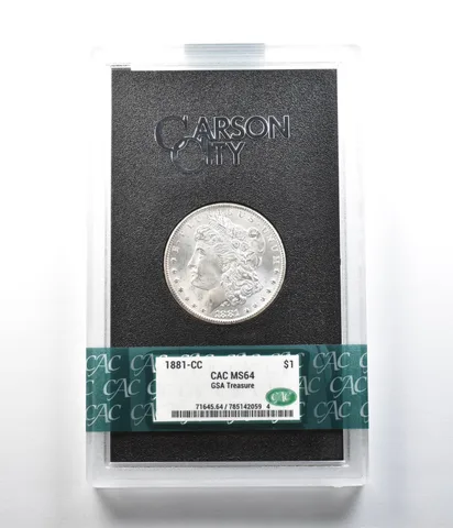 1881-CC Morgan Silver Dollar GSA Treasure MS64 CAC CACg *0866
