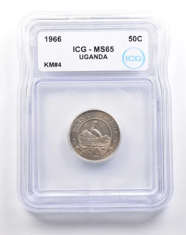 1966 Uganda 50 Cents KM#4 MS65 ICG *5469