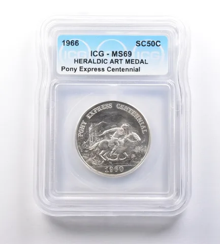1966 So-Called Half Dollar Pony Express Centennial MS69 ICG *7222
