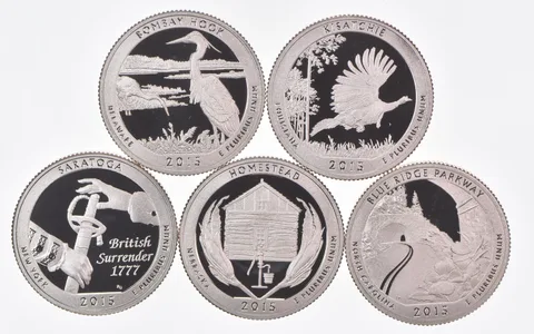2015-S America The Beautiful Quarters (clad) From Proof Set (5 coins)