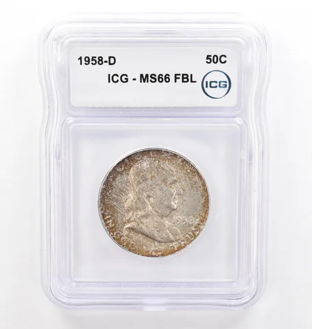 1958-D Franklin Half Dollar MS66 FBL ICG Beautiful Tone *0230