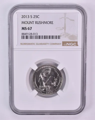 2013-S Washington Quarter Mount Rushmore ATB MS67 NGC Brown Label