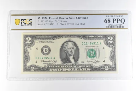 1976 $2 Cleveland OH FRN Fr#1935-D Superb Gem Unc 68 PPQ PCGS *0670