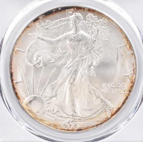 2004 American Silver Eagle MS65 PCGS Beautiful Tone *1440